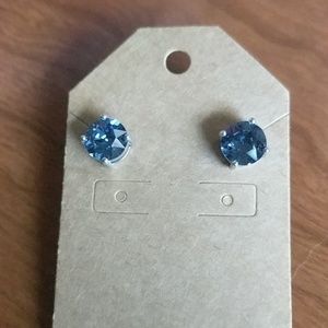 SS Aquamarine Stud Earrings